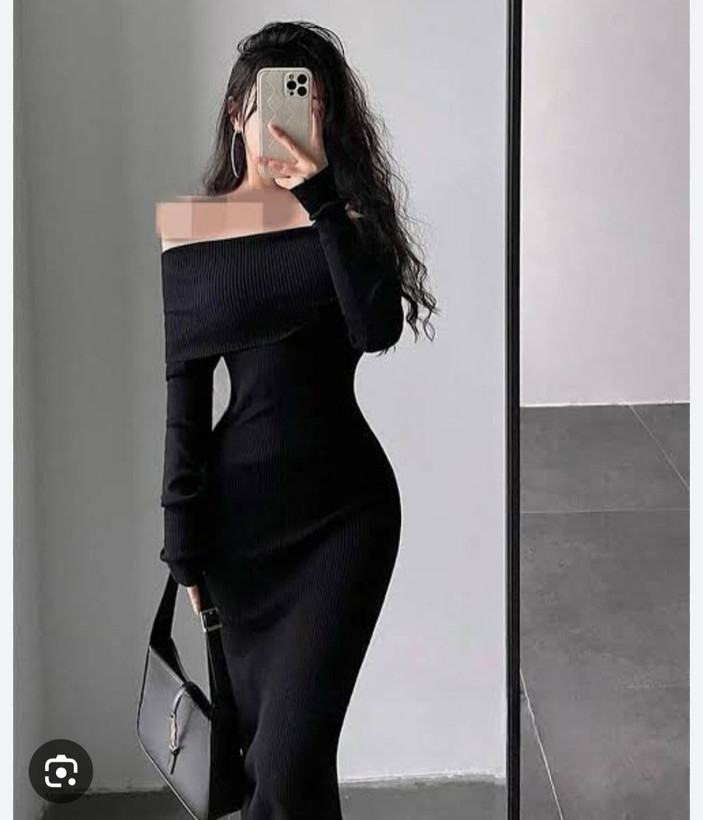 پیراهن ماکسی یقه قایقی بلند
